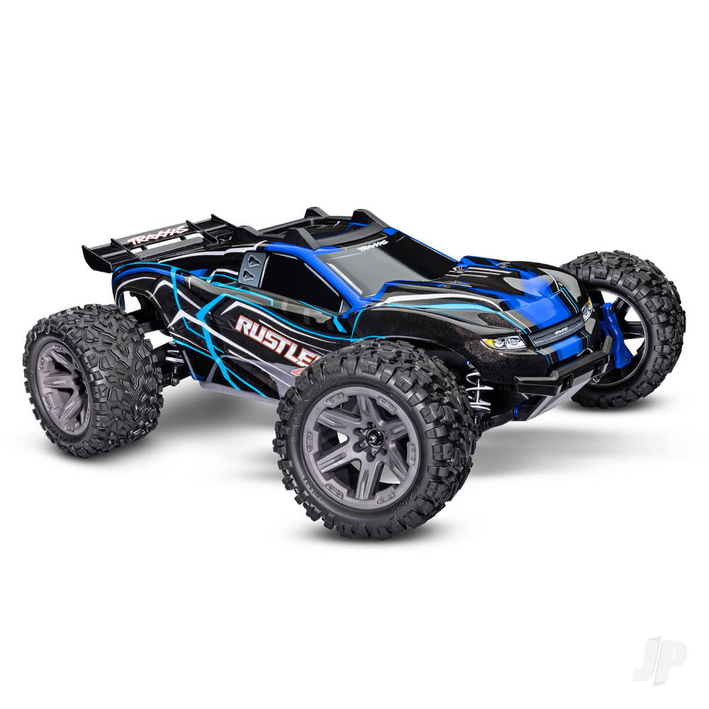 Traxxas 1/10 Rustler 4X4 BL-2S - 4WD RTR Brushless Electric Stadium Truck - Blue (+ TQ 2-ch/BL-2s/3300kV)