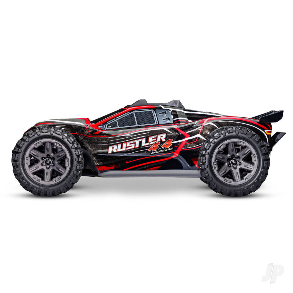 Traxxas 1/10 Rustler 4X4 BL-2S - 4WD RTR Brushless Electric Stadium Truck - Red (+ TQ 2-ch/BL-2s/3300kV)