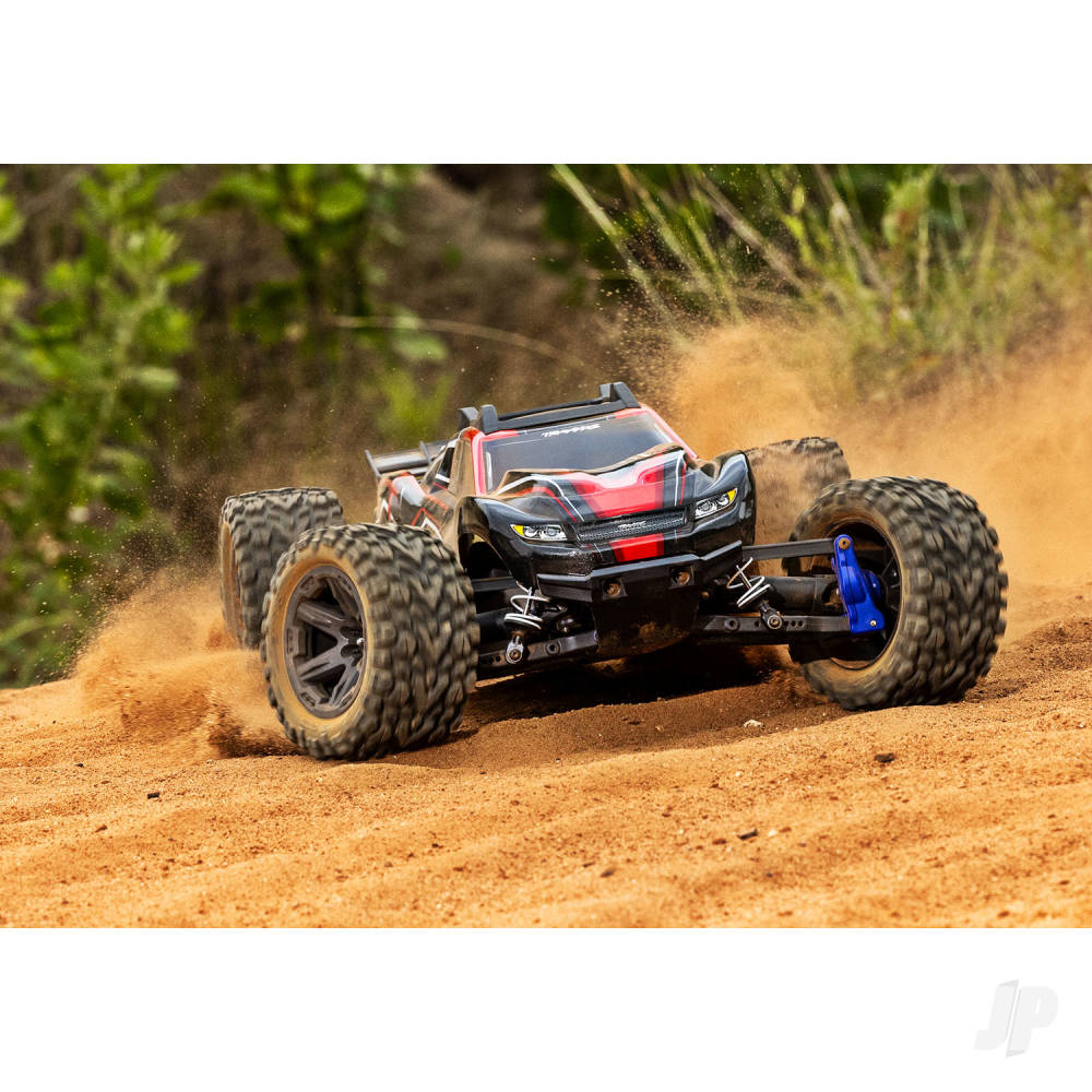 Traxxas 1/10 Rustler 4X4 BL-2S - 4WD RTR Brushless Electric Stadium Truck - Red (+ TQ 2-ch/BL-2s/3300kV)