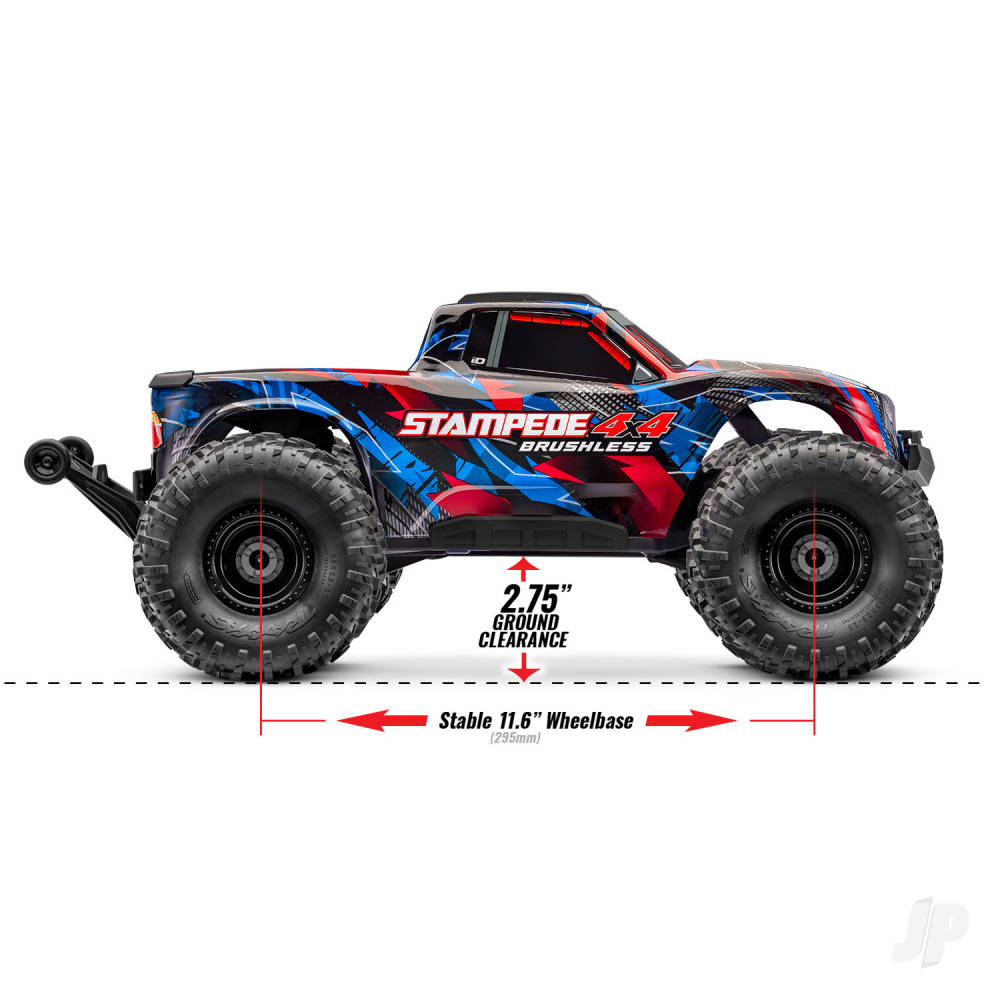 Traxxas Stampede 4WD 1:10 4WD RTR Monster Truck - Black (+ TQi Sport 2-ch/VX3 V3200 Clipless Body)