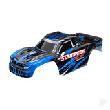 Body Stampede 4X4 Brushless blue (painted decals applied) (assembled with front & rear body mounts and rear body support for clipless mounting)