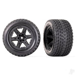Tyres & wheels assembled glued (2.8) (RXT black wheels Gravix tyres foam inserts) (4WD electric front/rear 2WD electric front only) (2) (TSM rated)
