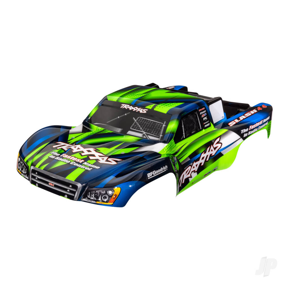 Body Slash 4X4 (also fits Slash VXL & Slash 2WD) green & blue (painted decals applied)