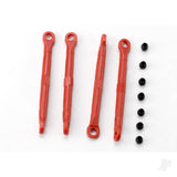 Toe link Front & Rear (moulded composite) (Red) (4 pcs) / hollow balls (8 pcs)