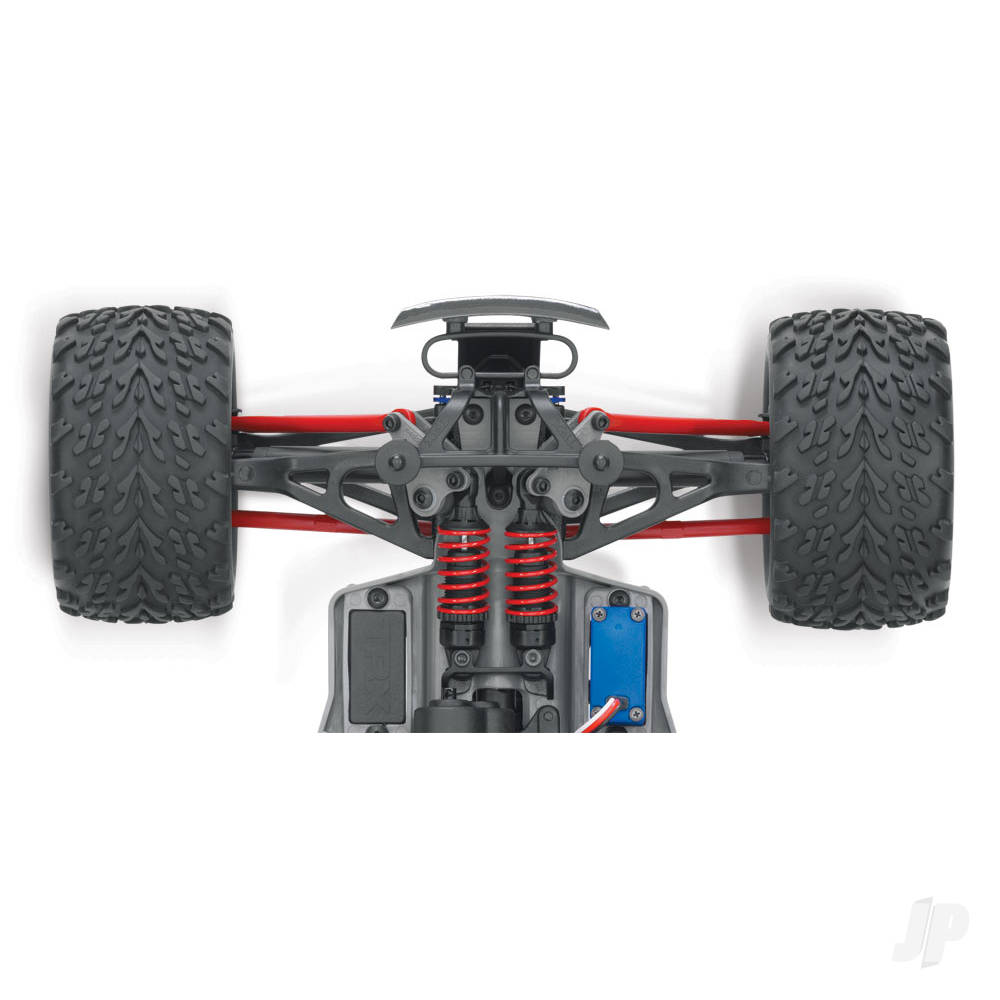 Traxxas E-Revo 1:16 4X4 Monster Truck - Red Blue (+ TQ 2-ch/XL-2.5/Titan 550/6-Cell NiMH/USB-C charger)