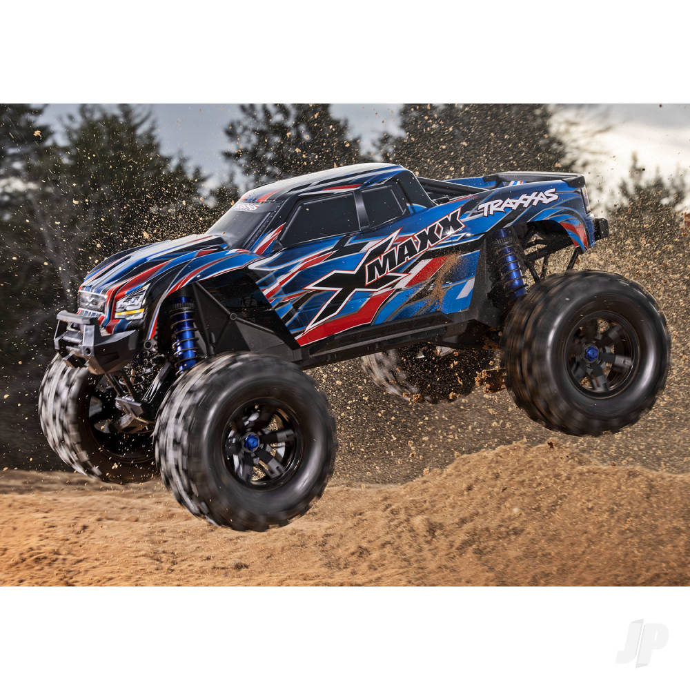 Traxxas X-Maxx Belted 1:6 8S 4WD Electric Monster Truck -Blue(+ TQi 2-ch/VXL-8s/Velineon 1200XL/TSM Belted Tyres) (Copy)