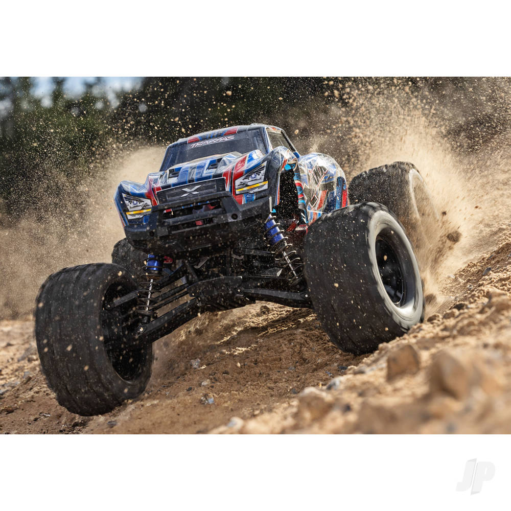 Traxxas X-Maxx Belted 1:6 8S 4WD Electric Monster Truck -Blue(+ TQi 2-ch/VXL-8s/Velineon 1200XL/TSM Belted Tyres) (Copy)