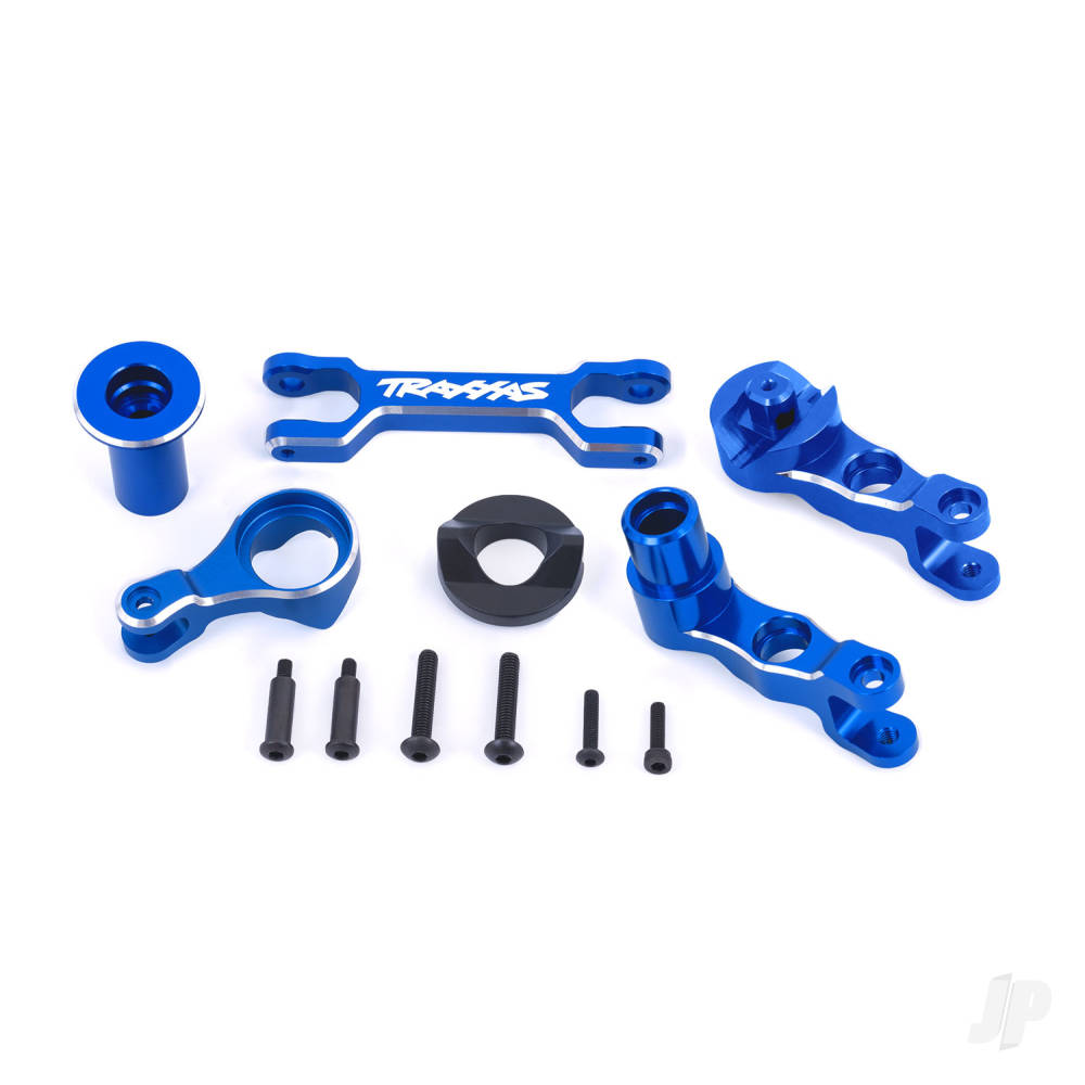 Steering bellcranks (left & right)/ drag link (6061-T6 aluminium blue-anodised) (fits X-Maxx)