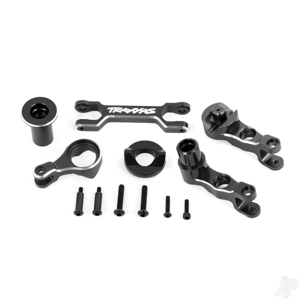 Steering bellcranks (left & right)/ drag link (6061-T6 aluminium gray-anodised) (fits X-Maxx)