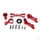 Steering bellcranks (left & right)/ drag link (6061-T6 aluminium red-anodised) (fits X-Maxx)