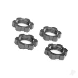 Wheel nuts splined 17mm serrated (gray-anodised) (4)