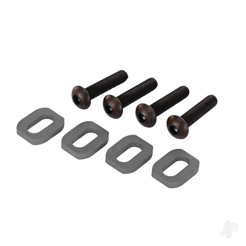 Washers motor mount aluminium (gray-anodised) (4)/ 4x18mm BCS (4)