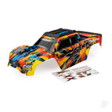 Body X-Maxx Solar Flare (painted decals applied) (assembled with front & rear body mounts roof skid plate rear body support and tailgate protector)