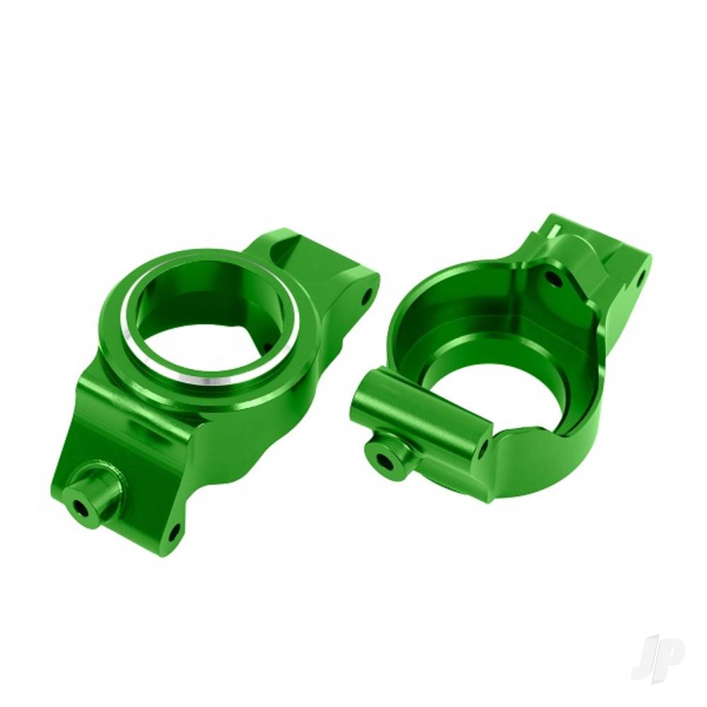 Caster blocks (c-hubs) 6061-T6 aluminium (green-anodised) left & right