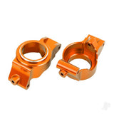 Caster blocks (c-hubs) 6061-T6 aluminium (orange-anodised) left & right