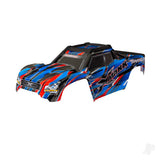 Traxxas Body X-Maxx Blue (painted decals applied) (assembled with front & rear body mounts rear body support and tailgate protector)