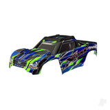 Traxxas Body X-Maxx Green (painted decals applied) (assembled with front & rear body mounts rear body support and tailgate protector)