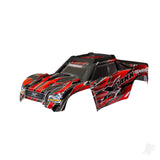 Traxxas Body X-Maxx Red (painted decals applied) (assembled with front & rear body mounts rear body support and tailgate protector)