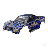 Body X-Maxx Ultimate blue (painted decals applied) (assembled with front & rear body mounts rear body support and tailgate protector)