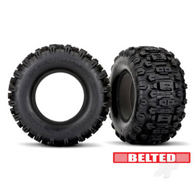 Traxxas Tyres Sledgehammer (belted dual profile (4.3in outer 5.7in inner)) (left & right)/ foam inserts (2)