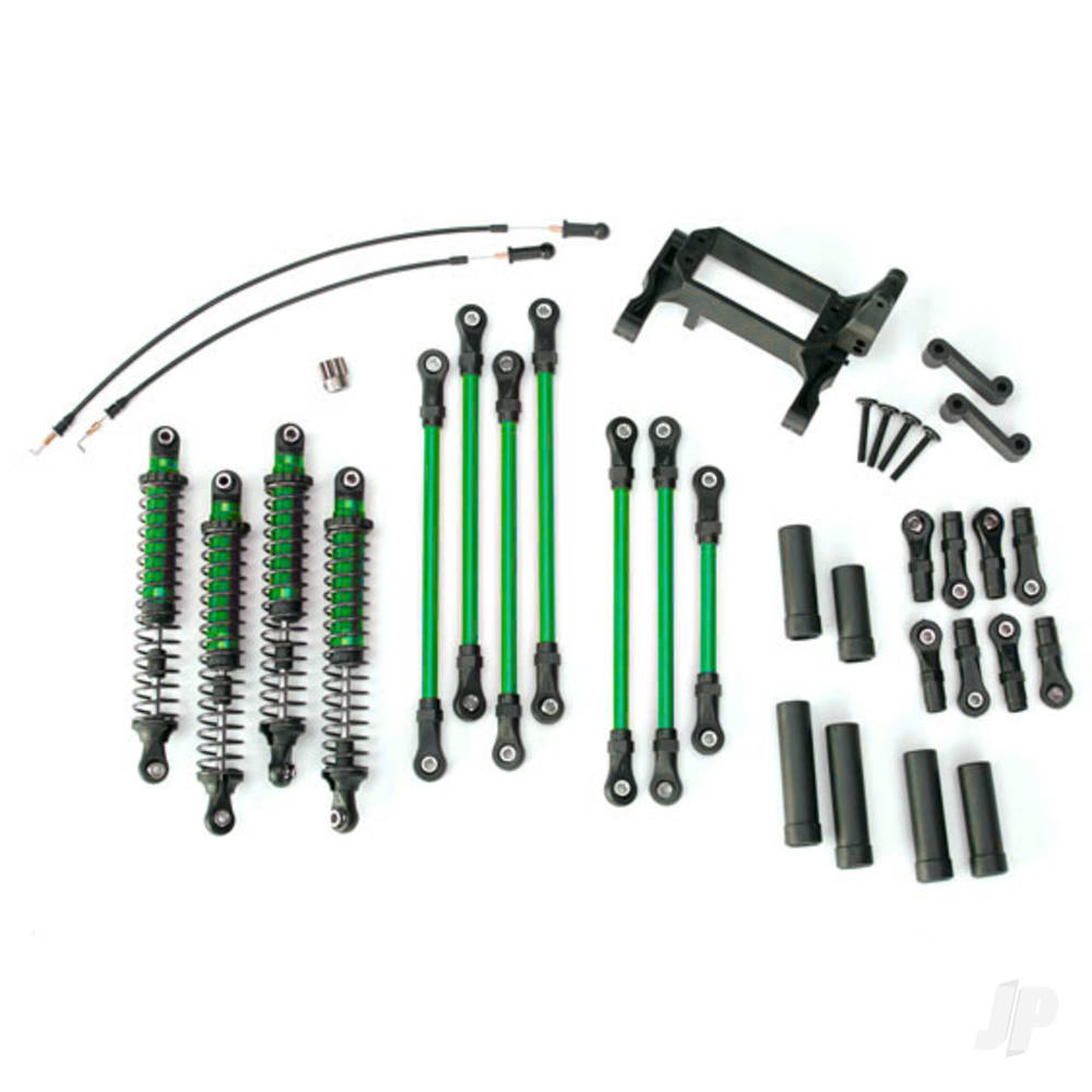 Long arm lift kit TRX-4 complete (includes green powder coated links green-anodised shocks)