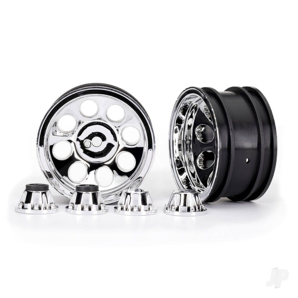 Wheels 2.2 classic chrome (2)/ centre caps (front (2) rear (2)) (requires #8255A extended thread stub axle)