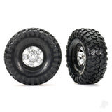 Tyres and wheels assembled glued (TRX-4 Sport satin chrome black beadlock 1.9in wheels Canyon Trail 4.6x1.9in Tyres) (2)