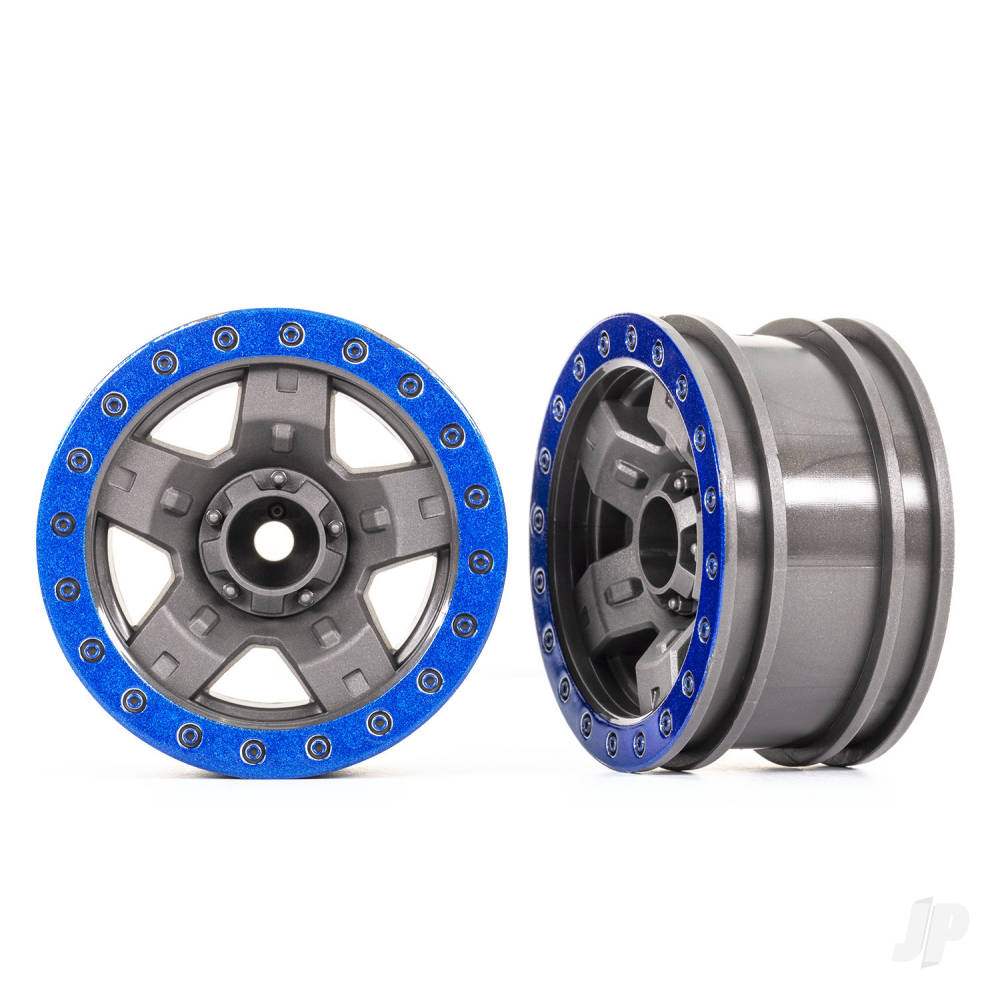 Wheels TRX-4 Sport 2.2 (gray blue beadlock style) (2)