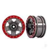 Wheels TRX-4 Sport 2.2 (gray red beadlock style) (2)