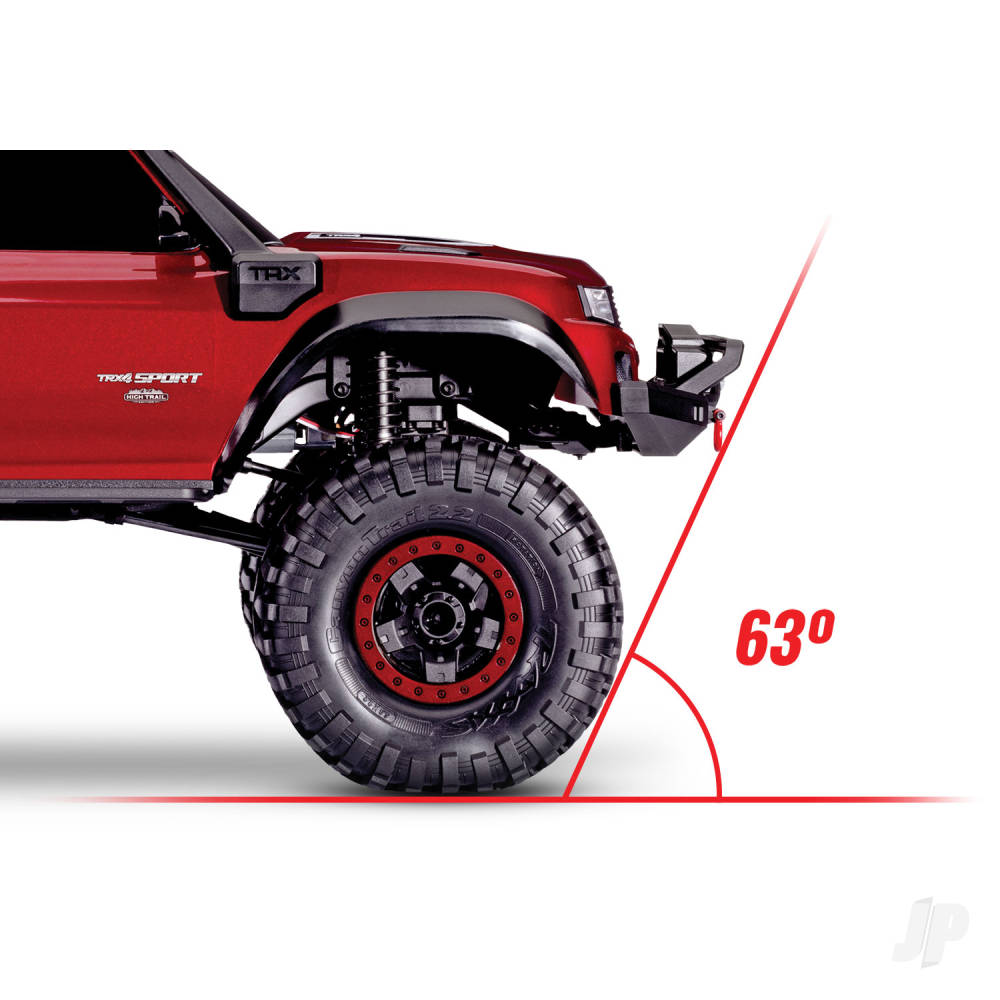 Traxxas TRX-4 Sport High Trail Edition 1:10 4WD Electric Trail Crawler - Metallic Red (+ TQi 4-ch/XL-5 HV/Titan 550)