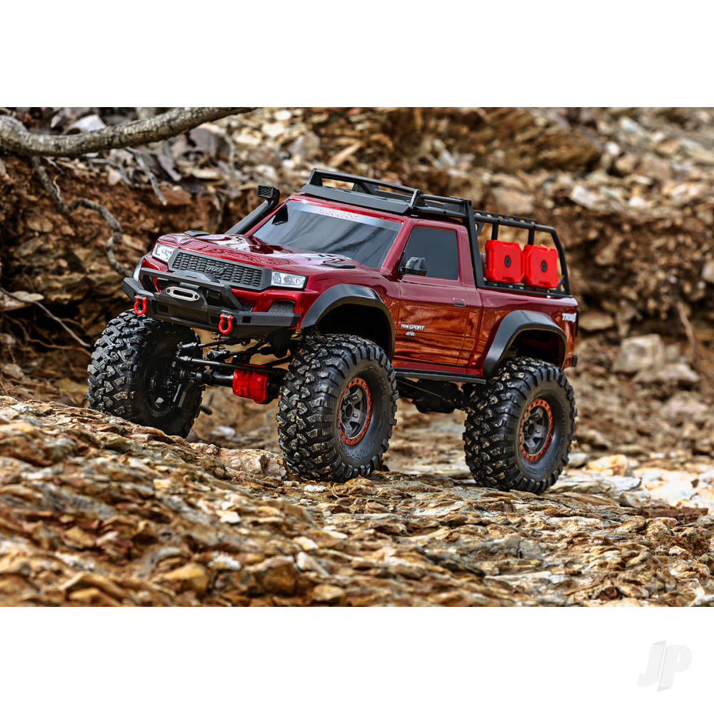 Traxxas TRX-4 Sport High Trail Edition 1:10 4WD Electric Trail Crawler - Metallic Red (+ TQi 4-ch/XL-5 HV/Titan 550)