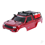 Body TRX-4 Sport complete red (painted decals applied) (includes grille side mirrors door handles windshield wipers expedition rack & clipless mounting) (requires #8080X inner fenders)