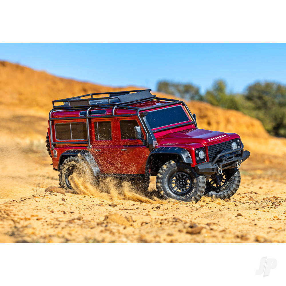 TRX-4 Land Rover Defender 1:10 4X4 Electric Trail Crawler - Red (+ TQi 4-ch - XL-5 HV-Titan 550- Clipless Body)