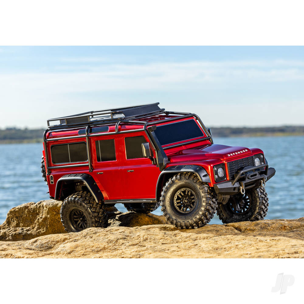 TRX-4 Land Rover Defender 1:10 4X4 Electric Trail Crawler - Red (+ TQi 4-ch - XL-5 HV-Titan 550- Clipless Body)