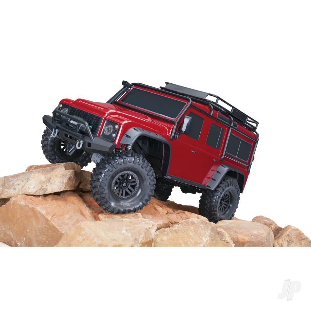 TRX-4 Land Rover Defender 1:10 4X4 Electric Trail Crawler - Red (+ TQi 4-ch - XL-5 HV-Titan 550- Clipless Body)