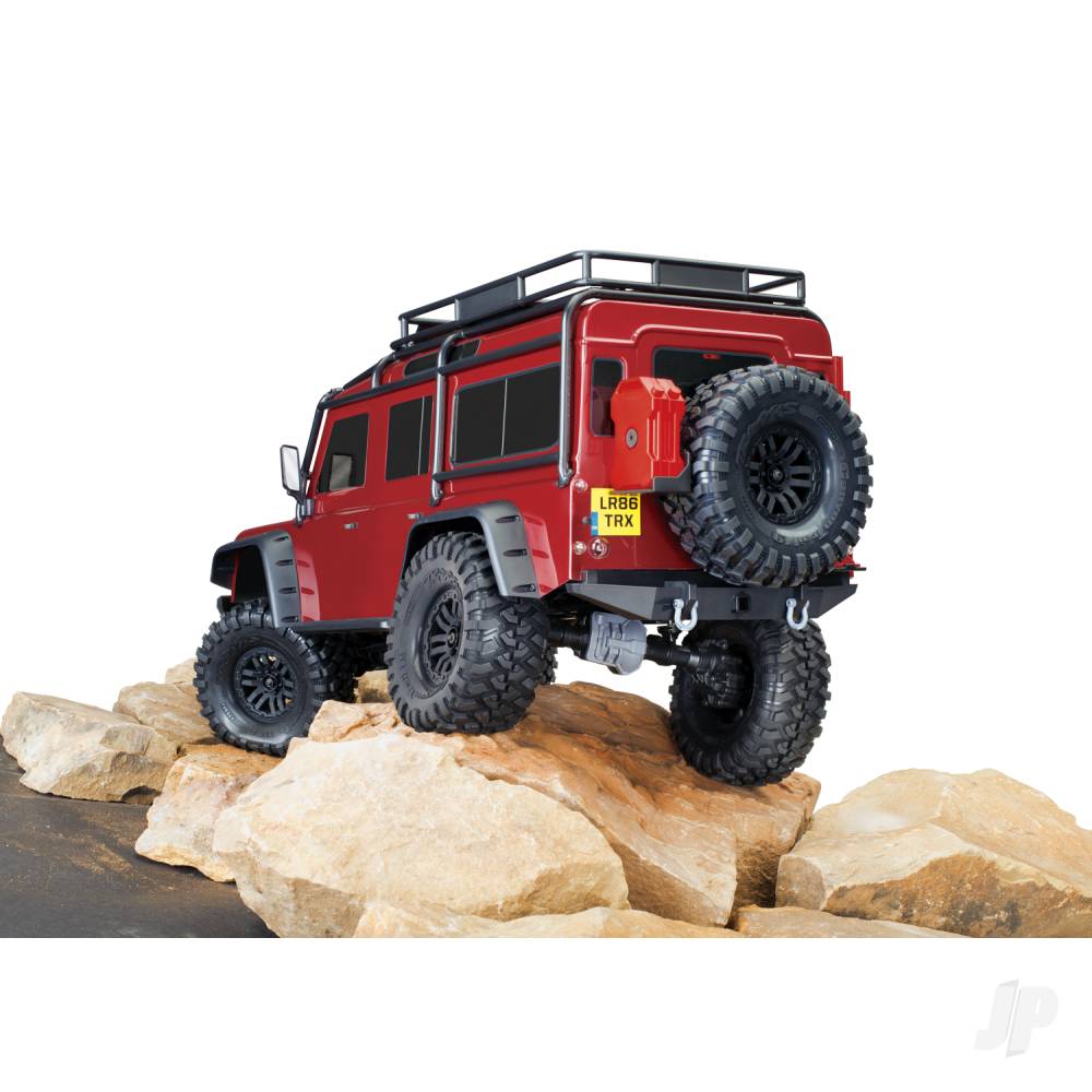 TRX-4 Land Rover Defender 1:10 4X4 Electric Trail Crawler - Red (+ TQi 4-ch - XL-5 HV-Titan 550- Clipless Body)