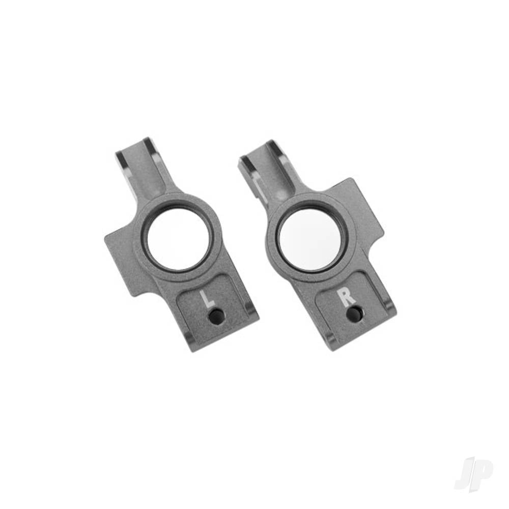 Carriers stub axle 6061-T6 aluminium (gray-anodised) left & right/ 3x12mm BCS (with threadlock) (2)/ 2.5x6mm BCS (with threadlock) (2)