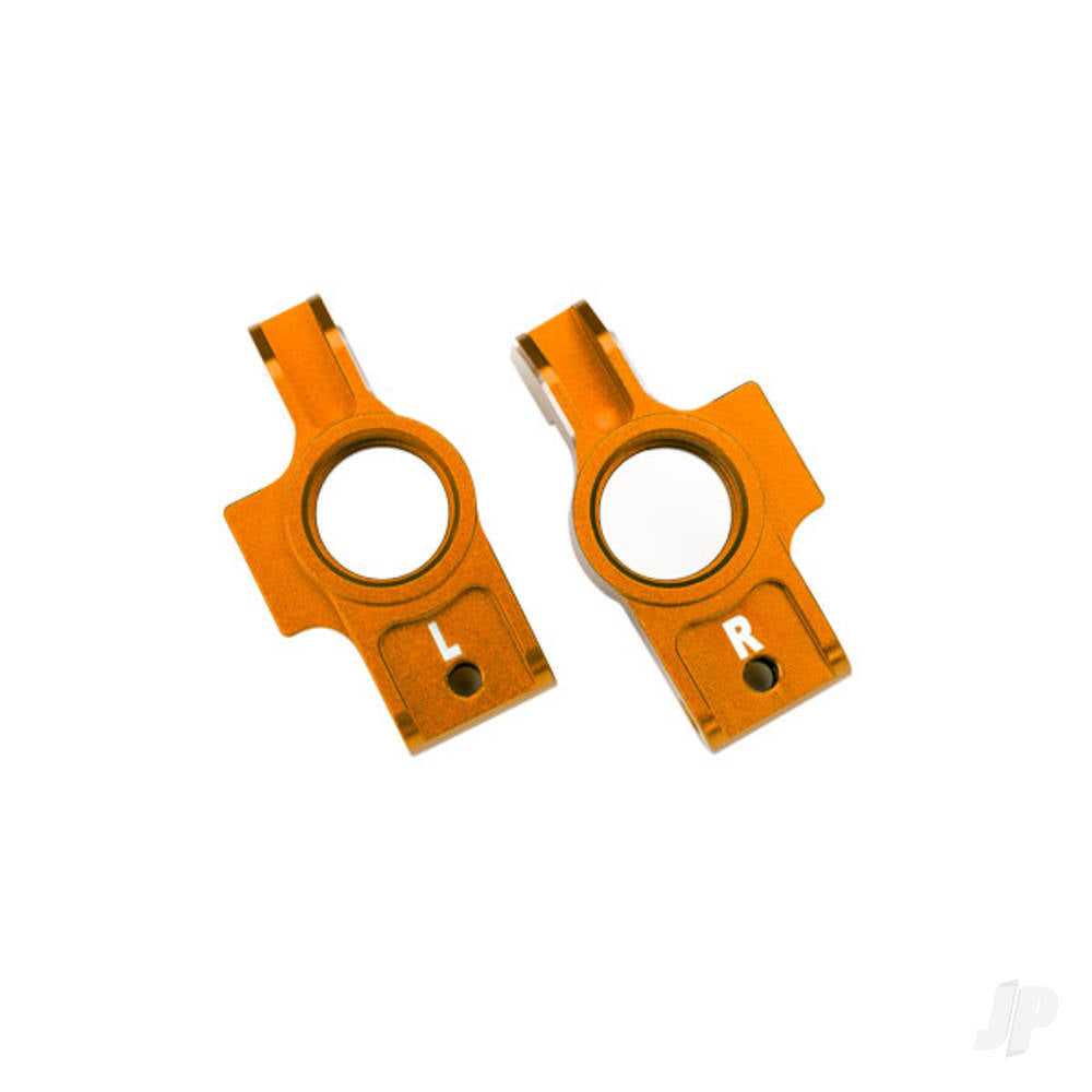 Carriers stub axle 6061-T6 aluminium (orange-anodised) (left & right)/ 3x12mm BCS (with threadlock) (2)/ 2.5x6mm BCS (with threadlock) (2)