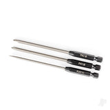 Speed Bit Set screwdriver 3-piece straight (3mm slotted #1 Phillips and #2 Phillips bits) 1/4in drive
