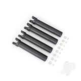 Traxxas Half shafts outer (extended front or rear) (4)/ e-clips (8) (for use with #8995 WideMaxx suspension kit)