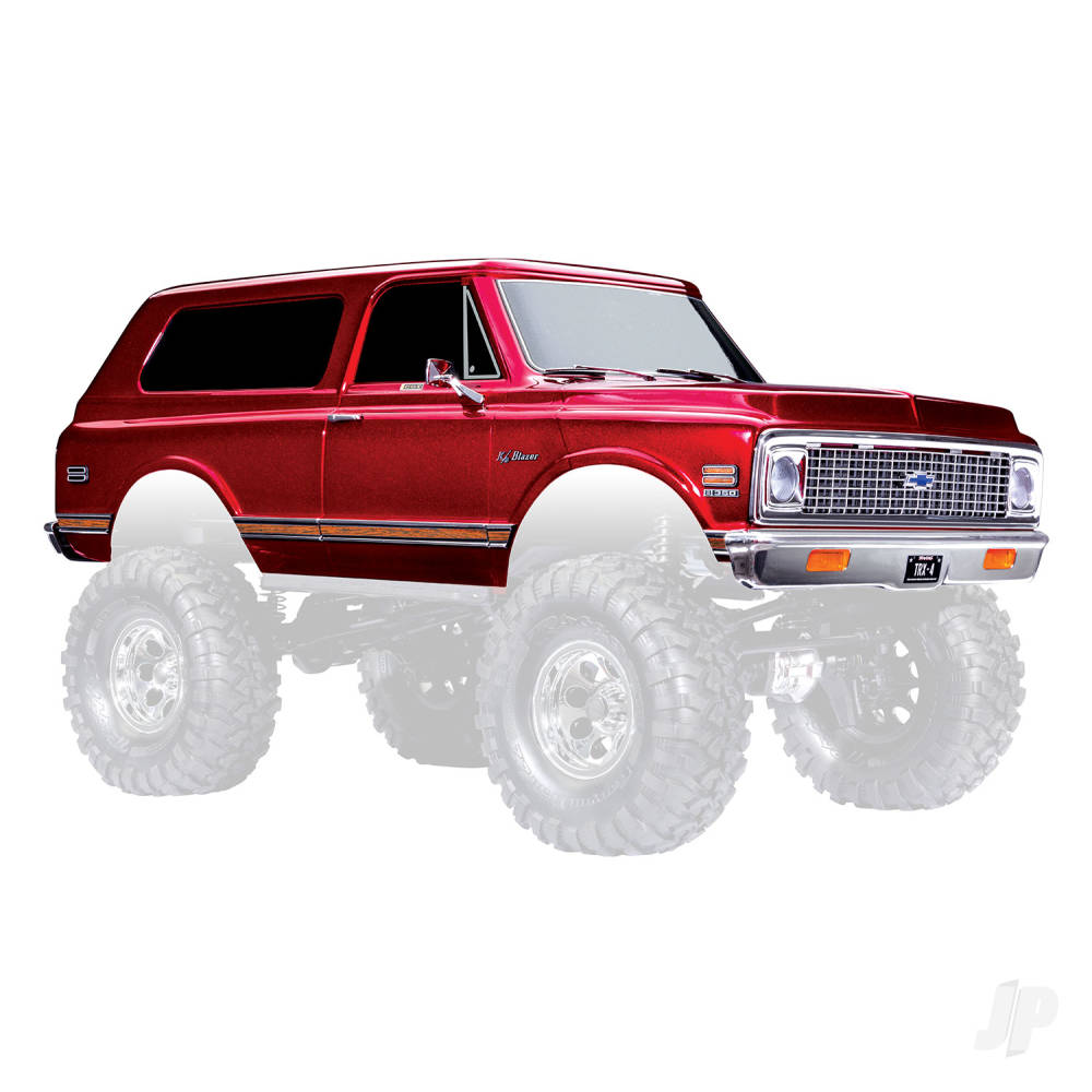 Body Chevrolet Blazer (1972) complete red (painted) (includes grille side mirrors door handles windshield wipers front & rear bumpers clipless mounting) (requires #8072X inner fenders)