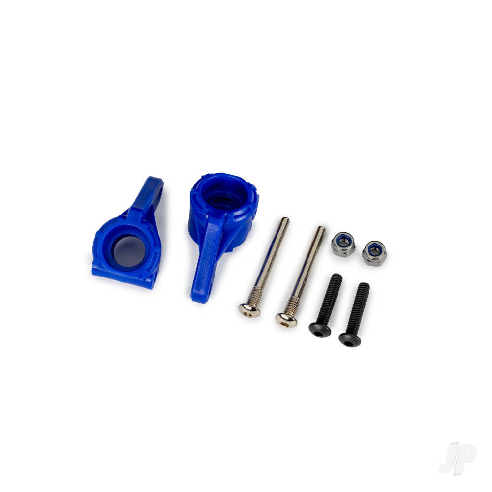 Steering blocks extreme heavy duty blue (left & right)/ 3x26mm hinge pins (2)/ 3x15mm BCS (2) (for use with #9180 9181 9182 upgrade kit)