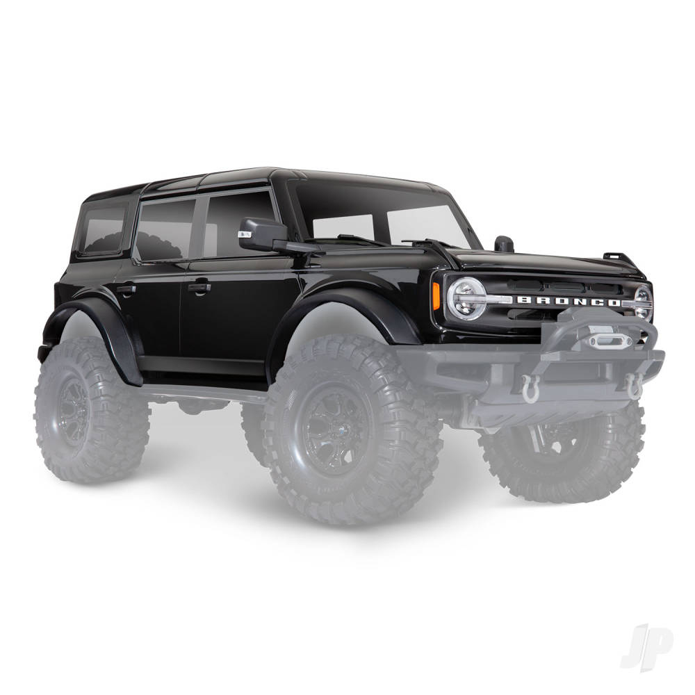 Body Ford Bronco (2021) complete Shadow Black (painted) (includes grille side mirrors door handles fender flares windshield wipers spare Tyre mount & clipless mounting) (requires #8080X inner fenders)