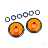 Wheels wheelie bar 6061-T6 aluminium (orange-anodised) (2)/ 5x8x2.5mm ball bearings (4)/ o-rings (2)/ 5x8x0.3mm TW (2)