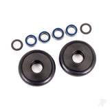 Wheels wheelie bar 6061-T6 aluminium (gray-anodised) (2)/ 5x8x2.5mm ball bearings (4)/ o-rings (2)/ 5x8x0.3mm TW (2)