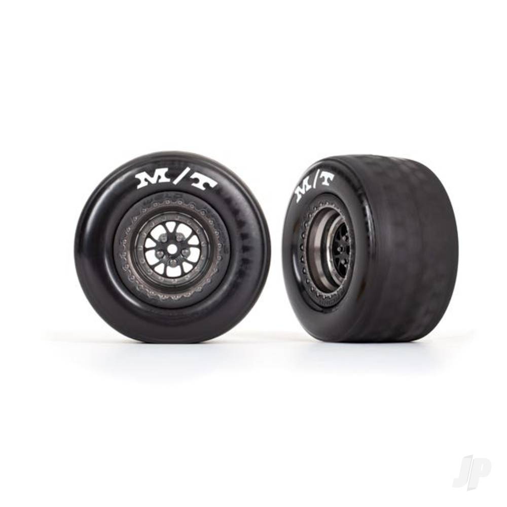 Tyres & wheels assembled glued (Weld satin black chrome wheels tyres foam inserts) (rear) (2)