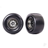 Tyres & wheels assembled glued (Weld black chrome wheels Mickey Thompson ET Drag Slicks smoke foam inserts) (rear) (2)