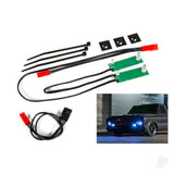 LED light set front complete (blue) (includes light harness power harness zip ties (9))