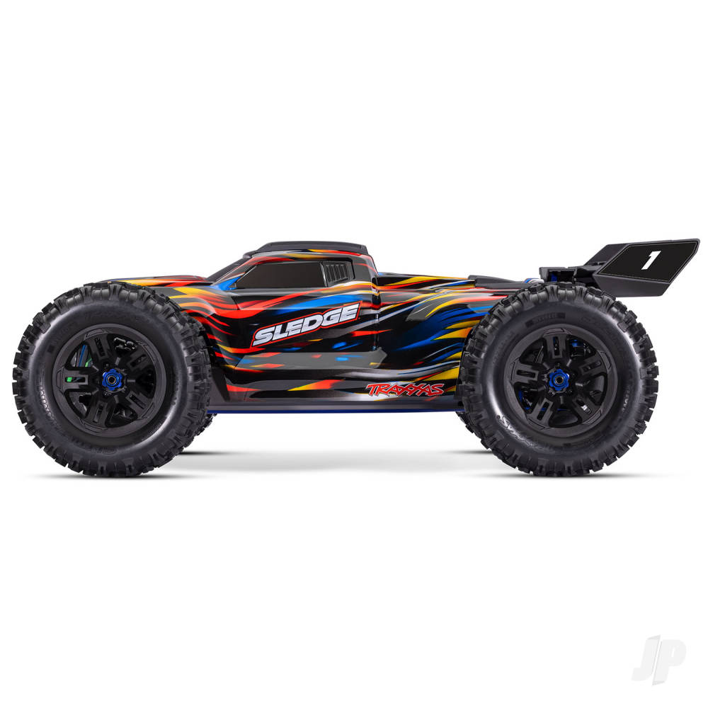 Traxxas Sledge Belted 1:8 4WD Brushless Electric Monster Truck Blue (+ TQi 2-ch TSM VXL-6S Belted)