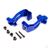 Caster blocks (c-hubs) 6061-T6 aluminium (blue-anodised) left & right/ kingpin bushings (4)